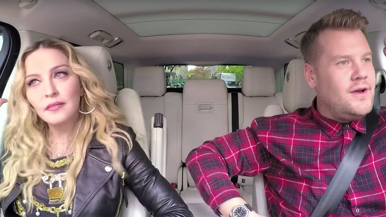 Mira a James Corden cantar con Madonna en un nuevo Carpool Karaoke. Cusica Plus