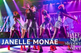 Janelle Monáe cantó “Make Me Feel” en el Late Show de Stephen Colbert. Cusica Plus.