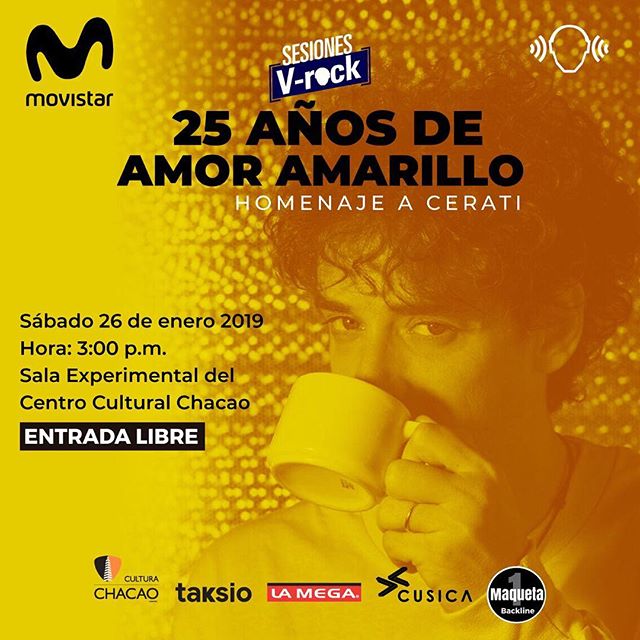 Las sesiones V-Rock llegan nuevamente con ‘25 años de Amor Amarillo’. Cusica Plus.