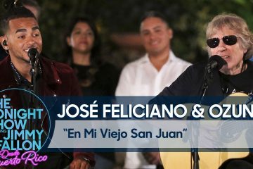 Ozuna y José Feliciano se unieron en el especial de Jimmy Fallon y cantaron “En mi viejo San Juan”. Cusica Plus.
