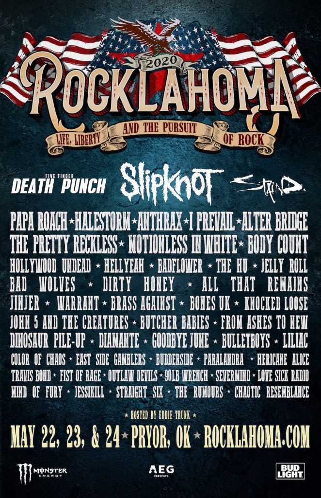 Rocklahoma Fest 2020, contará con Slipknot, Papa Roach y más. Cusica Plus.