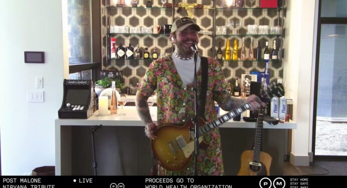 Post Malone realizó tributo a Nirvana, y recaudó fondos para los afectados por la COVID-19