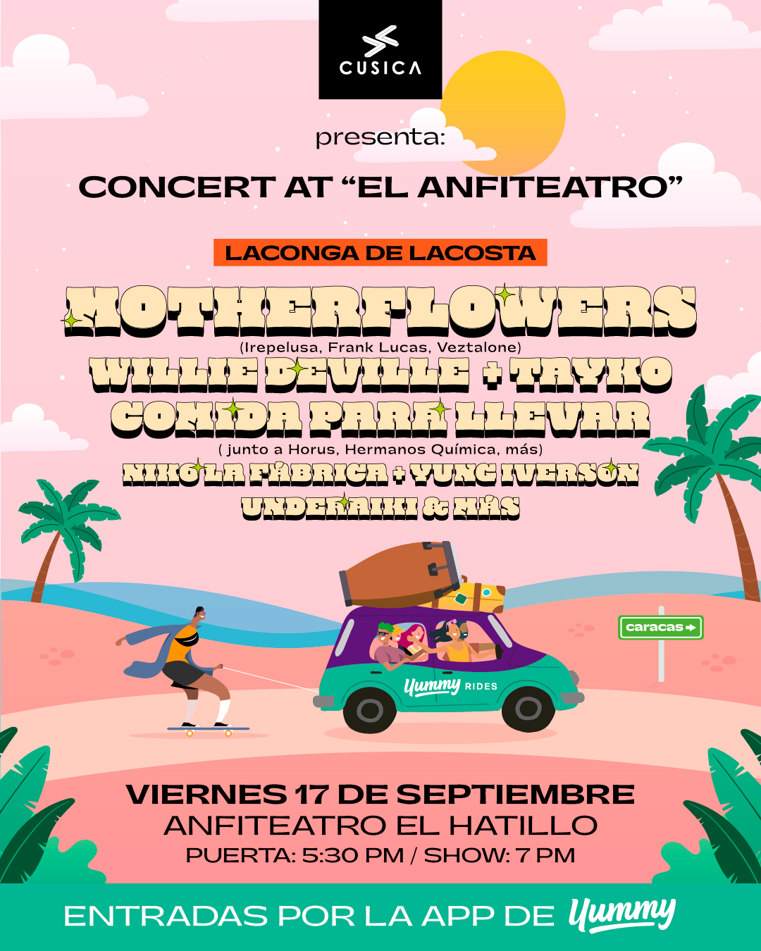 LACONGA DE LACOSTA y Cusica te invitan a pasar un rato de música y birras en ‘Concert At El Anfiteatro’
